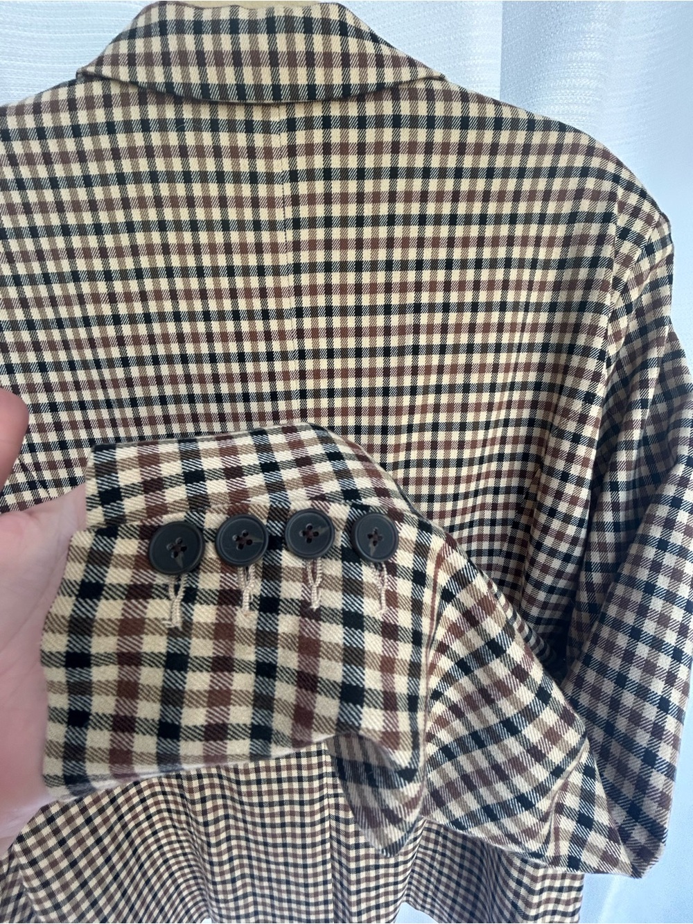 Rails - Chelsea Cafe Check - Beige and Brown Checked Double-Breasted Blazer - Picture 12 of 16